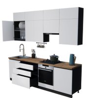 Готовая кухня ВерсоМебель Эко Премиум 2.6 (белый фасадный/ст. дуб вотан)