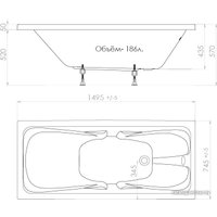 Ванна Triton Стандарт 150x75 (с ножками)