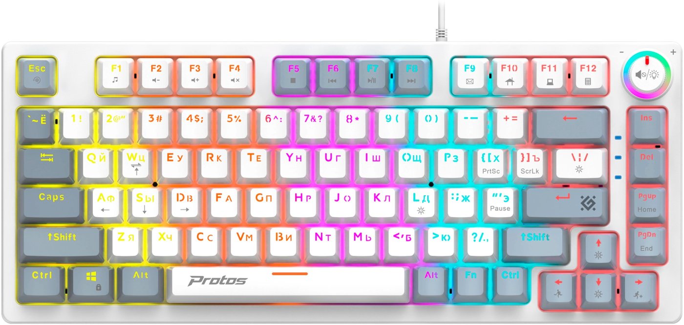 Клавиатура Defender Protos GK-309 (белый/голубой)