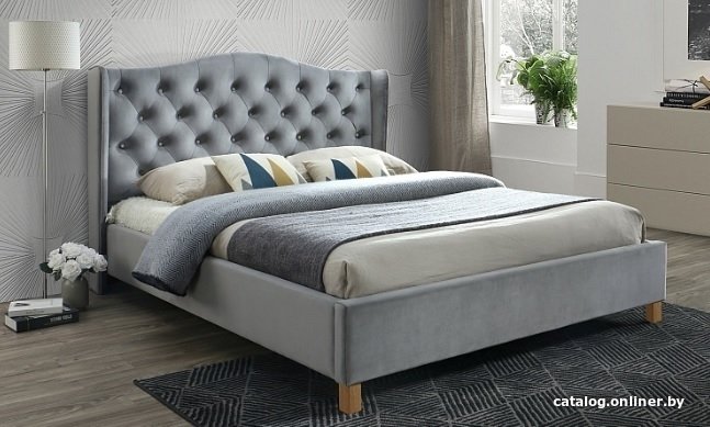 Кровать Signal Aspen Velvet 160x200 (серый)