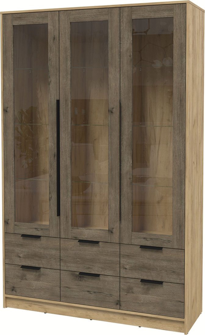 

Шкаф-витрина Интерлиния Концепт КТ-ШВ3 (дуб веллингтон/дуб золотой)