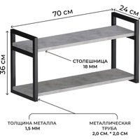 Полка Макс Стайл Пн-1220-F186ST9 (Egger бетон чикаго светло-серый F186 ST9)