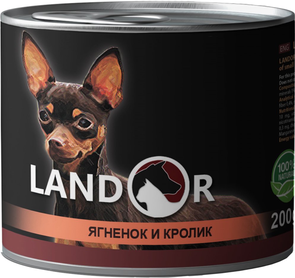 

Консервированный корм для собак Landor Small Breed Lamb & Rabbit with Sweet Potato 200 г