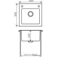 Кухонная мойка Tolero Ceramic glass TG-500 (черный)