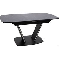 Кухонный стол Аврора Дрезден 130-161.5x80 (камень черный/черный)