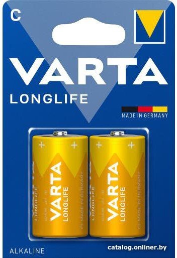 Батарейка Varta Longlife LR14/C алкалайн (2 шт)
