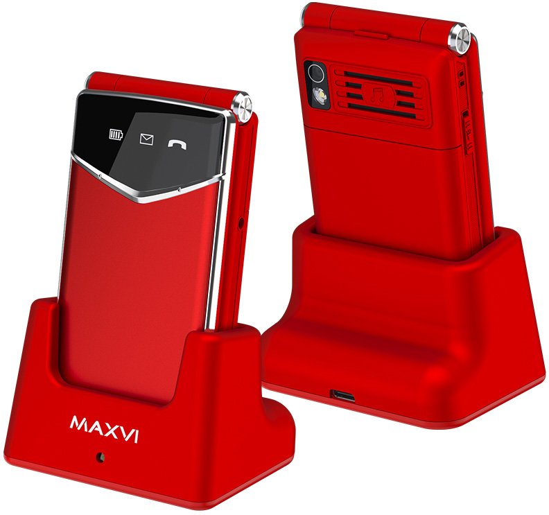 

Телефон Maxvi E11ds (красный/серебристый)
