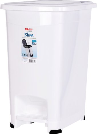 Мусорное ведро Эльфпласт Slim EP558 (15 л, белый)