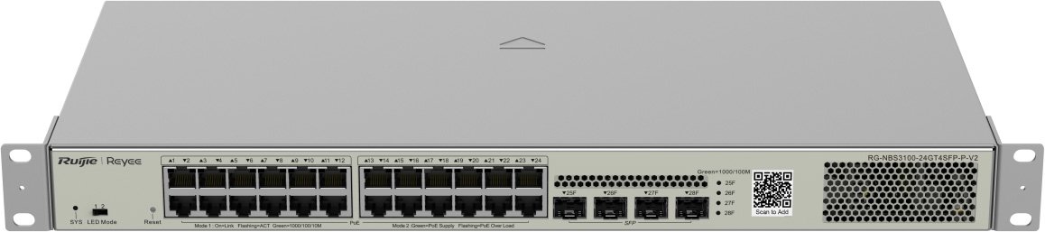 

Управляемый коммутатор 2-го уровня Ruijie Networks RG-NBS3100-24GT4SFP-P-V2