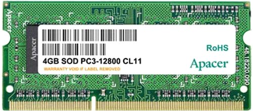 

Оперативная память Apacer 4GB DDR3 SO-DIMM PC3-12800 [AS04GFA60CATBGJ]