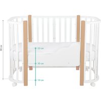 Кроватка-трансформер Indigo Baby Lux 3 в 1 (белый/натуральные стойки)