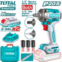 Гайковерт Total TIWLI20236 (с 2-мя АКБ, кейс)