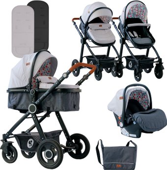 Универсальная коляска Lorelli Alexa 2020 (3 в 1, light grey)