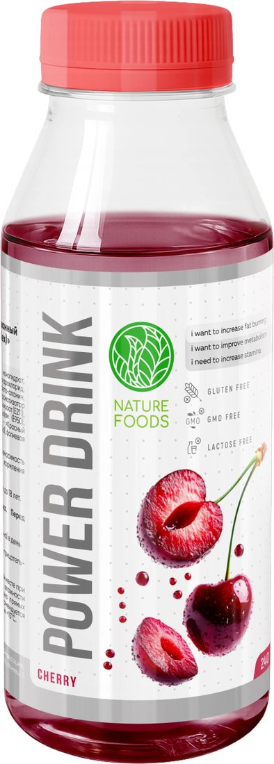 Предтренировочный комплекс Nature Foods Power Drink (вишня, 240 мл)