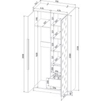 Шкаф-купе Интерлиния Концепт КТ-Ш2з (бетон портленд/белый платинум)