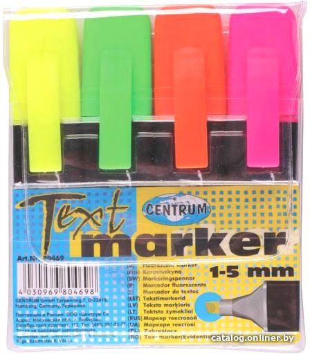 Текстовыделитель Centrum 80469 (4 цв)