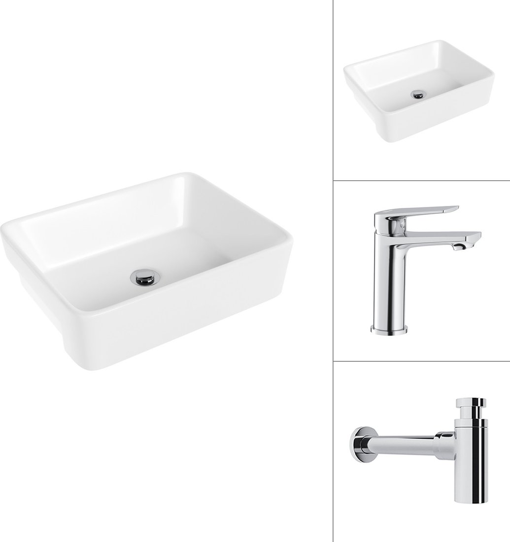 

Умывальник Lauter 21675 + Sky 21CK533C с сифоном 21635CH (хром)