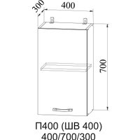 Шкаф навесной ДСВ Ройс П 400 (графит скин) в Мозыре
