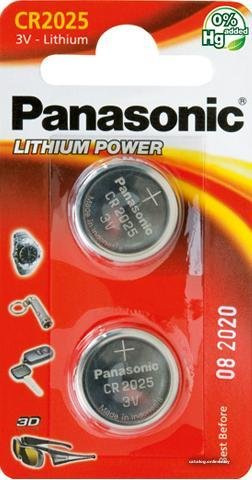 Батарейка Panasonic CR2025 2 шт. [CR-2025EL/2B]