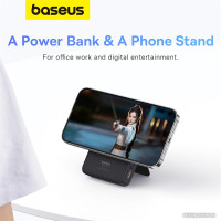 Внешний аккумулятор Baseus MagPro Magnetic Bracket Wireless Fast-Charging Power Bank 20W 5000mAh (черный)