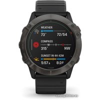 Умные часы Garmin Fenix 6X Pro Solar (титановый серый DLC/черный)