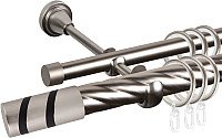 

Карниз для штор АС ФОРОС Grace D25К/16Г + наконечники Изольда черный (2.4м, сатин)