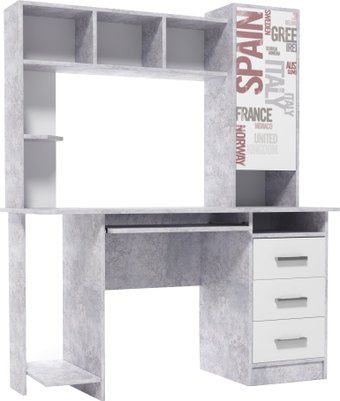 Стол SV-Мебель №6 ФР-00003210 101922 (цемент светлый/белый)