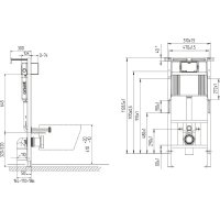 Унитаз подвесной Cersanit Brasko Slim 64824 + Aqua Prime М 50 68179 с кнопкой Corner 64077 (кнопка белый)