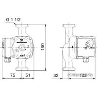 Циркуляционный насос Grundfos UPS 25-70 180