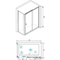 Душевой уголок RGW CL-45-1 (CL-12 + Z-060-1) 040945149-011 140x90 (хром/прозрачное стекло)