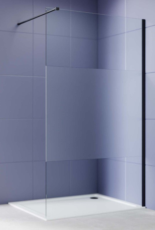 Душевая стенка Aquatek Walk in с держателем 120x200 AQ.WI.120.3BL (черный/прозрачное стекло)