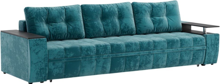 

Диван Мебель 7Я Мустанг Лонг (с прострочкой, утяжками и подушками Тет, бирюзовый)