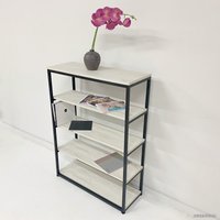 Стеллаж Millwood Лофт CH-5 800x300x1100 (дуб белый craft/черный)