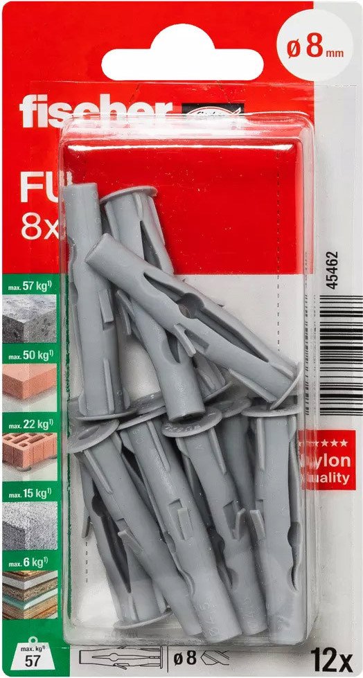 

Дюбель универсальный Fischer FU 8 x 50 K NV 45462 (12 шт)