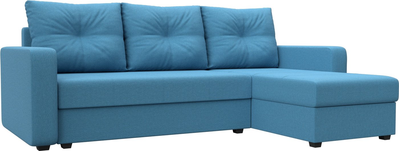 

Угловой диван Лига диванов Ливерпуль Лайт правый 125989 (рогожка амур голубой)