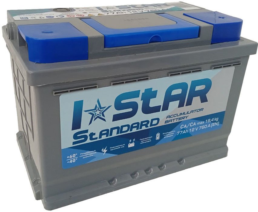 

Автомобильный аккумулятор I-STAR 77 R+ (77 А·ч)