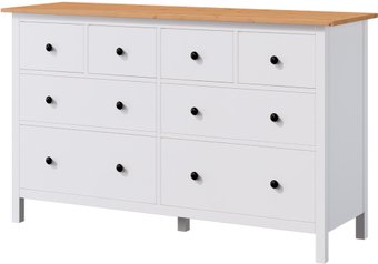 Комод Лузалес Кымор 8 ящиков (белый/светло-коричневый)