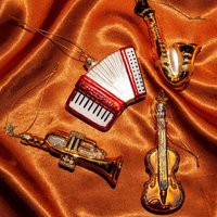 Елочная игрушка Vondels Аккордеон красный 1240705070017 (красный)