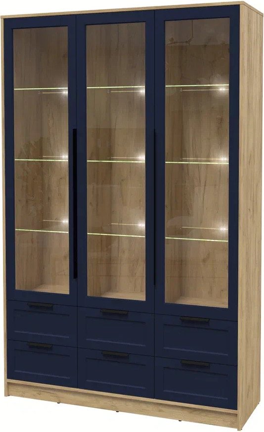 

Шкаф-витрина Интерлиния Концепт Тренд КТ-ШВ3 с подсветкой (дуб золотой/индиго)