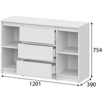 Комод NN мебель Денвер 3 ящика 00-00117162 (белый) в Гомеле