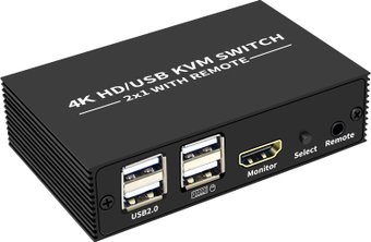 KVM переключатель USBTOP HDMI 4K USB2.0/USB-C