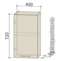Шкаф навесной Интерлиния Компо ВШ40-720-1дв (дуб белый)
