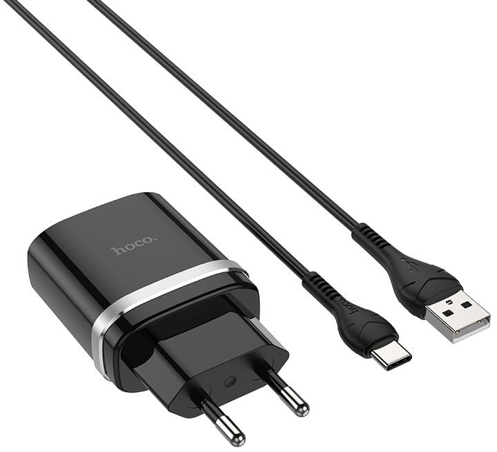 

Сетевое зарядное Hoco C12Q USB Type-C (черный)