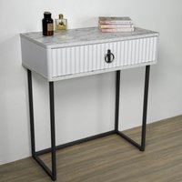 Туалетный столик без зеркала Shtabe Royal 5115 эко (мрамор каррара/черный/р.черная)