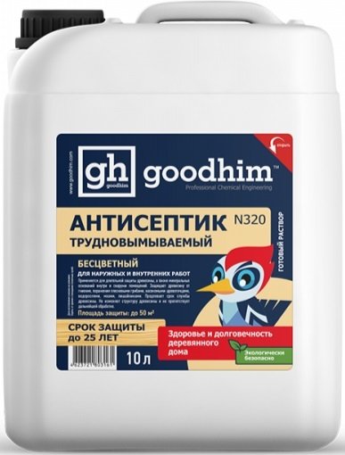 

Антисептик Goodhim Трудновымываемый N320 10 л (бесцветный)