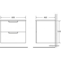  BelBagno Тумба под умывальник Leticia BB600DDAC-PAT/MO (menta opaco)