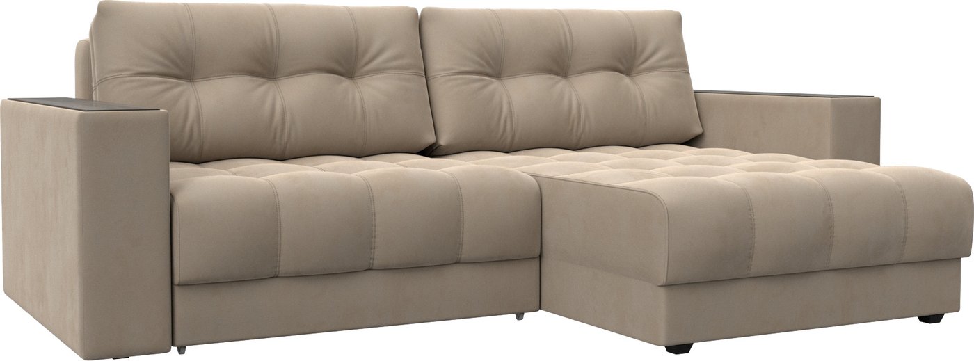 

Угловой диван Лига диванов Лига-049 НПБ универсальный 128455 (велюр Seven 729 бежевый)