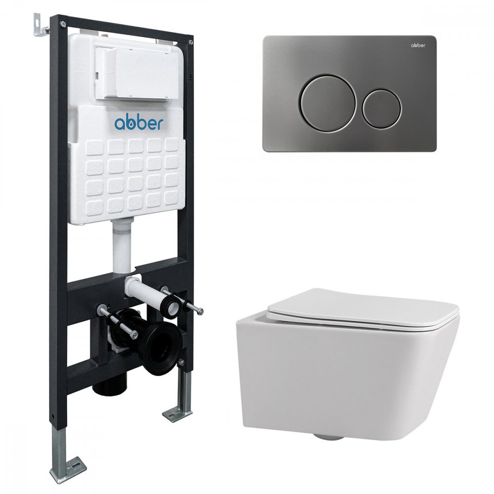 

Унитаз подвесной Abber Rechteck AC1201-AC0105-AC0121NG (с кнопкой смыва)