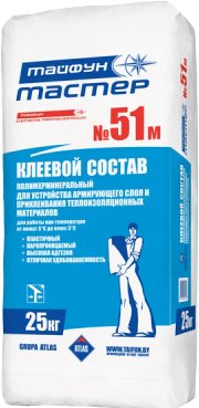 

Клеевой состав для теплоизоляции Тайфун Мастер №51М (25 кг)