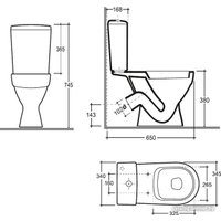 Унитаз напольный Керамин Толедо Инкоер (с жестким сиденьем)
